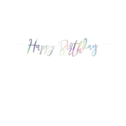 PartyDeco -  Bannière Happy Birthday iridescente 1pcs