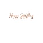 PartyDeco -  Bannière Happy Birthday or rose 1pcs