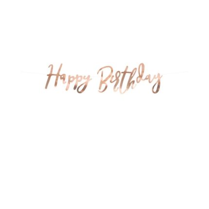 PartyDeco -  Bannière Happy Birthday or rose 1pcs