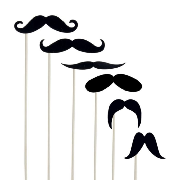 Amscan - Photo Booth 6pcs moustache noir