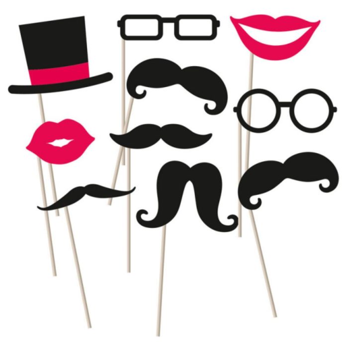 Amscan - Photo Booth assortiment moustache 10pcs