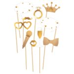 Amscan - Photo Booth assortiment doré 10pcs