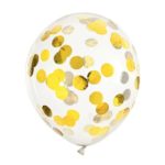 PartyDeco -Ballons avec confettis - cercles, 30 cm, or