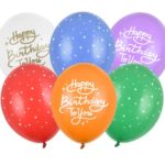 PartyDeco -Ballons 30 cm, Happy Birthday To You, mélange