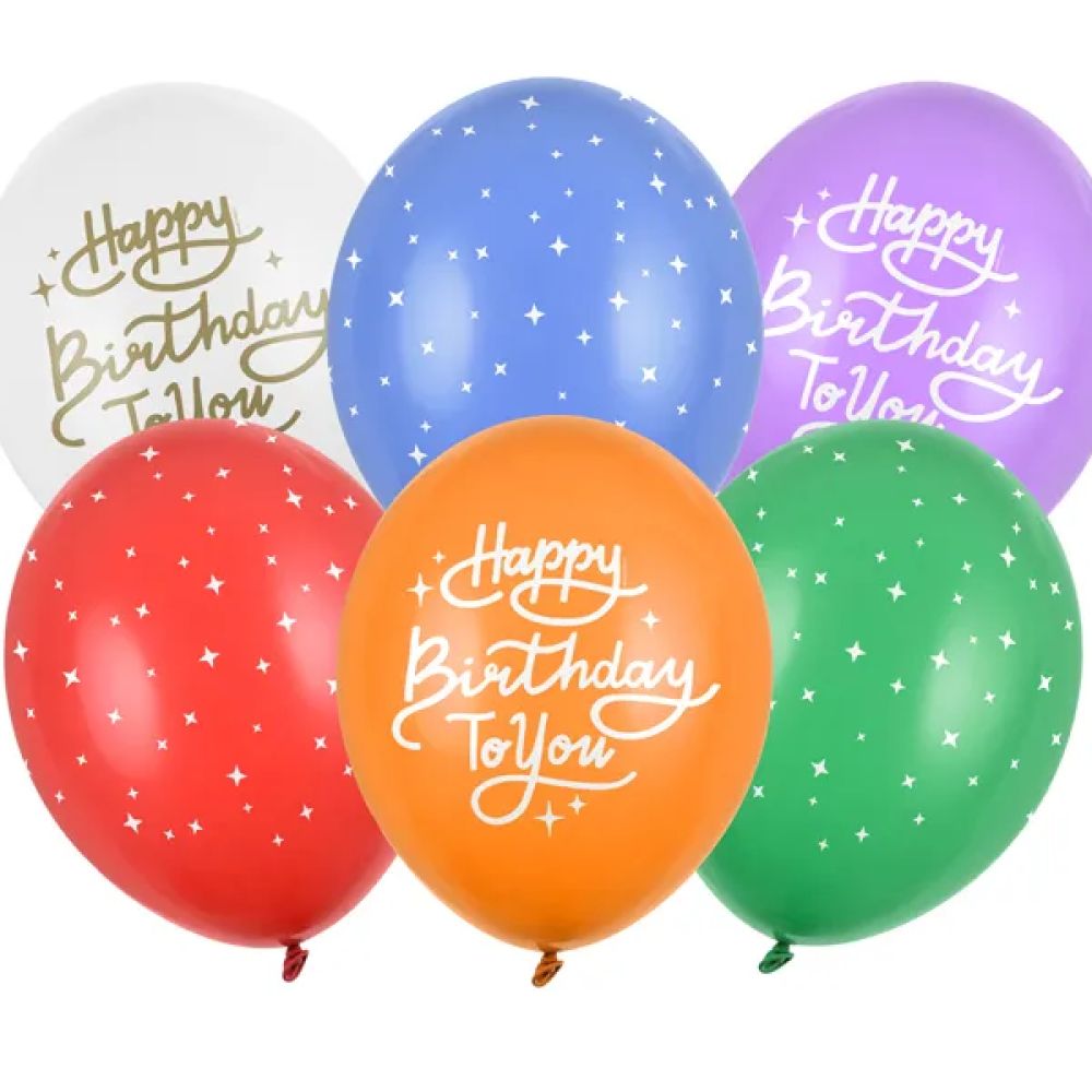big_2602-1.jpg PartyDeco -Ballons 30 cm, Happy Birthday To You, mélange – Image 1