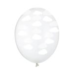 PartyDeco -Ballons 30 cm, mix Nuages cristal clear/ white