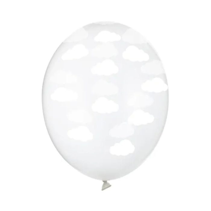 big_2604-1.jpg PartyDeco -Ballons 30 cm, mix Nuages cristal clear/ white