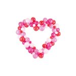 PartyDeco -Guirlande de ballons - coeur 1.5m diametre rose mix