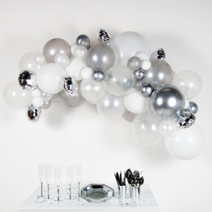 Amscan -Guirlande de ballons - 4m 66 ballons silver mix