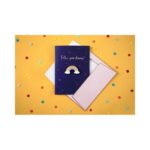 PartyDeco - Carte de vœux avec épingle arc-en-ciel, 10,5 x 14,8 cm