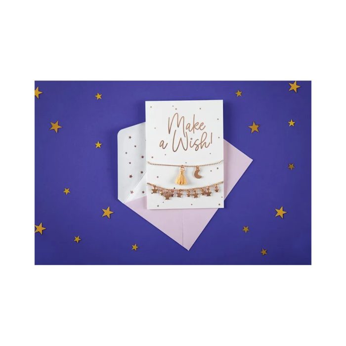 big_2629-1.jpg PartyDeco - Carte avec bracelets Faites un vœu!, 10.5x14.8cm