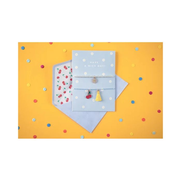 PartyDeco - Carte avec bracelet ''Bonne journée'', 10.5x14.8cm