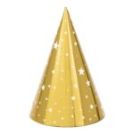 PartyDeco - Chapeaux de fête, or 6pcs