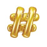 PartyDeco - Ballon Mylar forme "#" 35cm, or