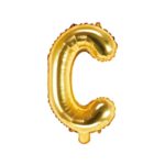 PartyDeco - Ballon Mylar Lettre C, 35cm , or
