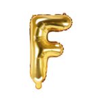 PartyDeco - Ballon Mylar Lettre F  , 35cm , or
