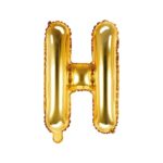 PartyDeco - Ballon Mylar Lettre H  , 35cm , or