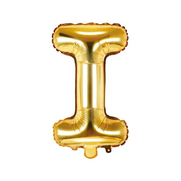 PartyDeco - Ballon Mylar Lettre I  , 35cm , or
