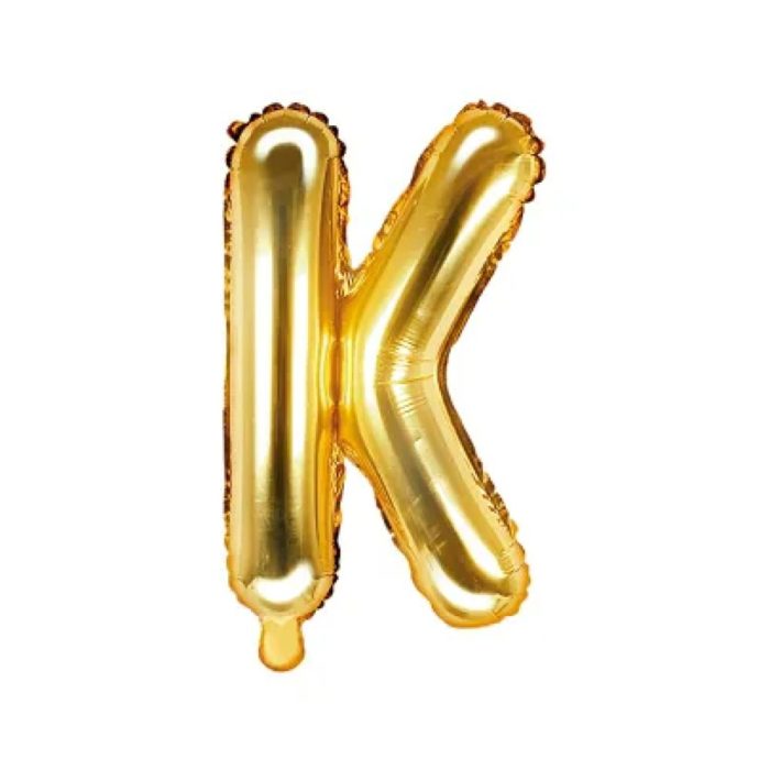 PartyDeco - Ballon Mylar Lettre K  , 35cm , or