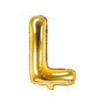 PartyDeco - Ballon Mylar Lettre L  , 35cm , or