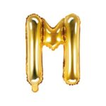 PartyDeco - Ballon Mylar Lettre M  , 35cm , or