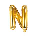 PartyDeco - Ballon Mylar Lettre N  , 35cm , or