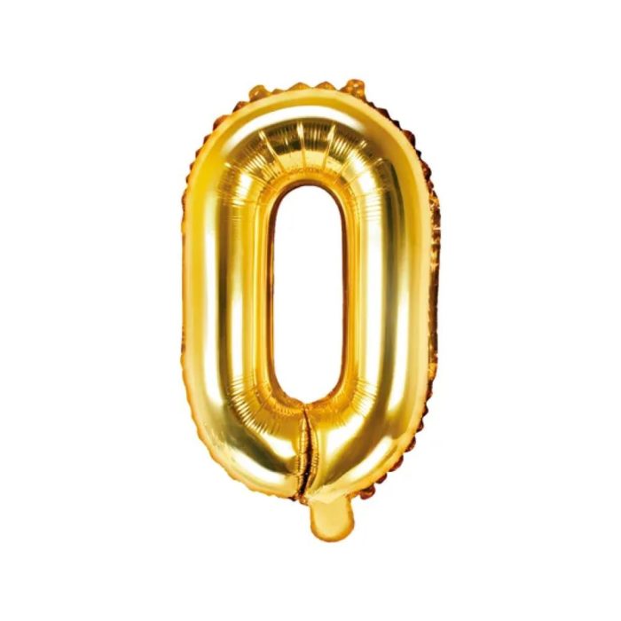 PartyDeco - Ballon Mylar Lettre O  , 35cm , or