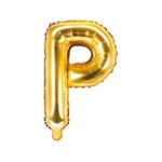 PartyDeco - Ballon Mylar Lettre P  , 35cm , or