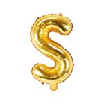 PartyDeco - Ballon Mylar Lettre S  , 35cm , or