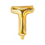 PartyDeco - Ballon Mylar Lettre T  , 35cm , or