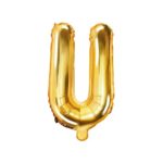 PartyDeco - Ballon Mylar Lettre U  , 35cm , or