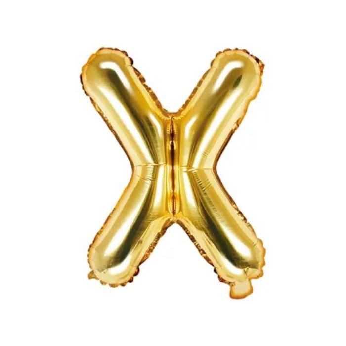 PartyDeco - Ballon Mylar Lettre X  , 35cm , or