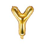 PartyDeco - Ballon Mylar Lettre Y  , 35cm , or