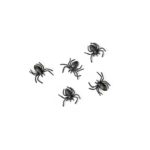 PartyDeco - Araignées en plastique, noir 10pcs