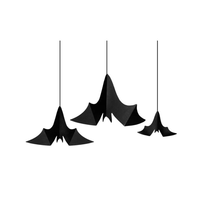 PartyDeco - Suspensions Chauves-souris noires