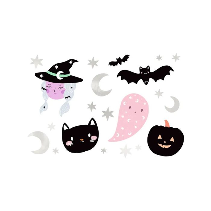 PartyDeco - Tatouage temporaire Halloween, mix 20pcs