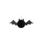 PartyDeco - Décoration en papier de soie Chauve-souris, 45x17 cm, noir