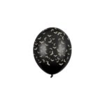 PartyDeco - Ballons noir 30 cm, Chauve-souris doré, latex