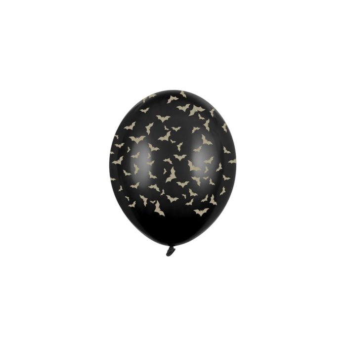 big_2724-1.jpg PartyDeco - Ballons noir 30 cm, Chauve-souris doré, latex