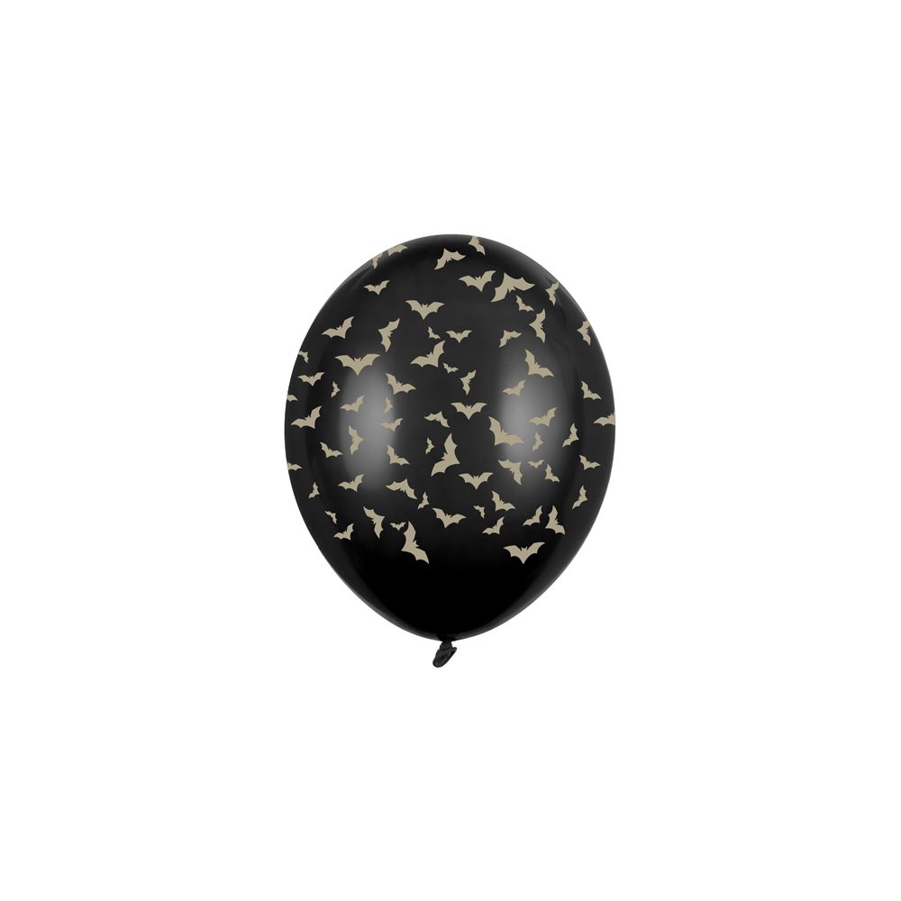 big_2724-1.jpg PartyDeco - Ballons noir 30 cm, Chauve-souris doré, latex – Image 1