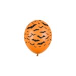 PartyDeco - Ballons orange 30 cm, Chauve-souris noir, latex