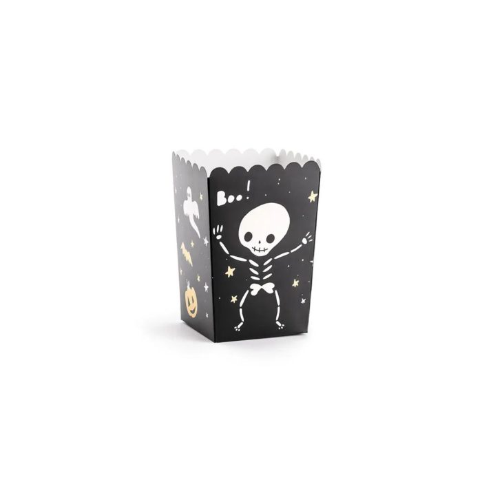 PartyDeco - Boîtes pop-corn BOO, 7x7x12.5cm