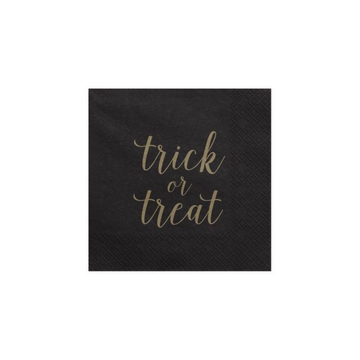 PartyDeco - Serviettes Trick or Treat or / noir  20pcs