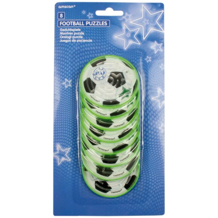 8 Jeux de patience labyrinthes en plastique - Sèche-pleurs Foot 7 x 7 cm