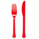 Couverts en plastique Fiesta 24 pièces Rouge