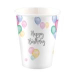 8 Gobelets papier Birthday Pastel 250 ml