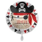 Standard Joyeux Anniversaire Pirates Foil Balloon round  43cm