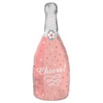 Rose Gold Sparkling Wine Bottle Foil Balloon 29 cm x 70cm
