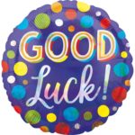Ballon Foil standard Pois bonne chance iridescent 45cm