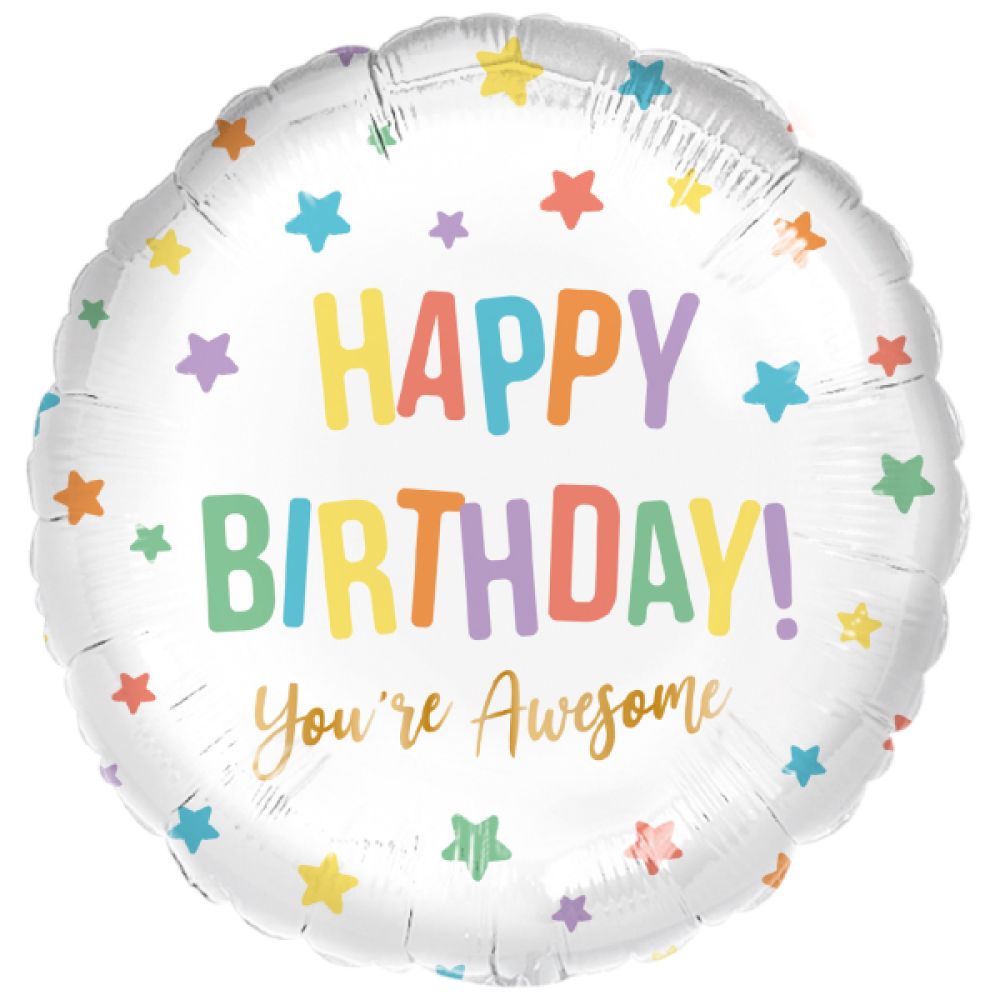 big_2842-1.jpg Standard Rainbow stars Birthday Foil Balloon 43 cm – Image 1
